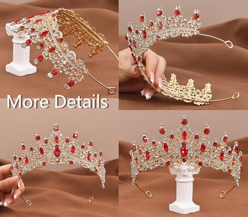 تاج كريستال خمر وتاج للنساء الزفاف الزفاف راينستون تيارا الأميرة ملكة التاج القوطية القوطية الأسود تاج من أجل حفلة عيد ميلاد الأزياء تأثيري in Kuwait