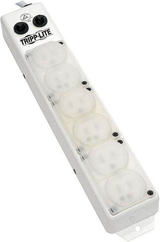 Tripp Lite Safe-IT Medical Grade Power Strip for Patient Care Vicinity, 6 Hospital-Grade Outlets, 120V, 15 ft. Right-Angle Cord, UL 1363A, White (PS-615-HG-OEMRA) in Saudi Arabia
