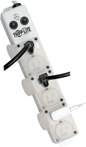 Tripp Lite Safe-IT Medical Grade Power Strip for Patient Care Vicinity, 6 Hospital-Grade Outlets, 120V, 15 ft. Right-Angle Cord, UL 1363A, White (PS-615-HG-OEMRA) in Saudi Arabia