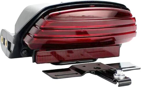 Motorcycle Tri-Bar LED Rear Fender Brake Light Turn Signal Lamp Taillight Compatible with Harley Dyna Fat Bob Softai FXST FXSTB FXSTC FXSTS FLSTSB 2006-2011(Black) in Saudi Arabia