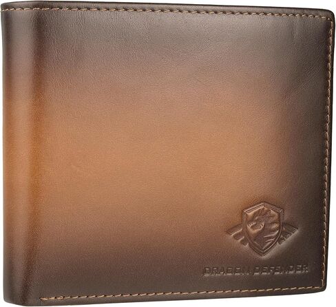 محفظة حقيقية من الجلد النحيف للرجال Bifold RFID مع 6 فتحات بطاقات وجيب واحد للعملة و 1 معرف Windows- بني in Kuwait
