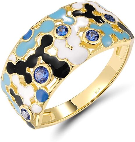 Santuzza 925 Sterling Silver Mosaic Ring in Kuwait
