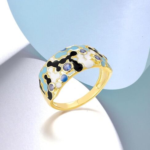 Santuzza 925 Sterling Silver Mosaic Ring in Kuwait