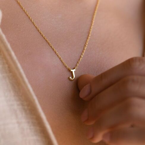 Initial Necklace for Women, 14k Gold Plated Dainty Gold Letter Necklace, Personalized Initial Pendant Necklace Gold Choker Necklace for Women in Kuwait