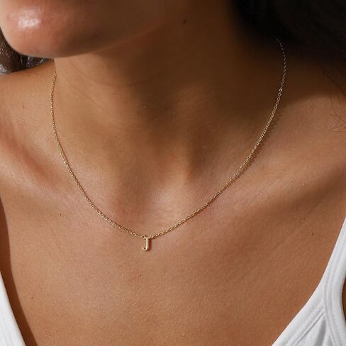 Initial Necklace for Women, 14k Gold Plated Dainty Gold Letter Necklace, Personalized Initial Pendant Necklace Gold Choker Necklace for Women in Kuwait