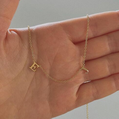Initial Necklace for Women, 14k Gold Plated Dainty Gold Letter Necklace, Personalized Initial Pendant Necklace Gold Choker Necklace for Women in Kuwait