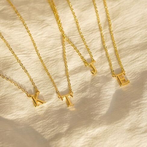 Initial Necklace for Women, 14k Gold Plated Dainty Gold Letter Necklace, Personalized Initial Pendant Necklace Gold Choker Necklace for Women in Kuwait