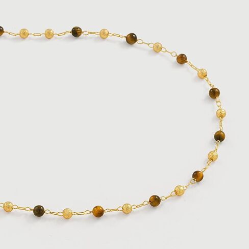 قلادة Dremmy Studios Gold Choker Necklace for Women 14k Gold Plated Stone Handmade Handmed Serven Link Necklace for Jewelry Gift in Kuwait