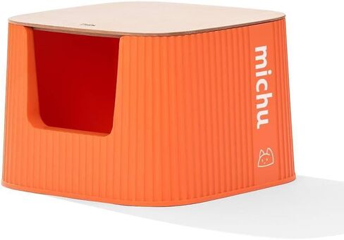 Michu XXL Container Cat Litter Box with Scoop, Stylish & Functional for Indoor Cats, 21.65" L*21.65" W*14.17" H, Boba in Saudi Arabia