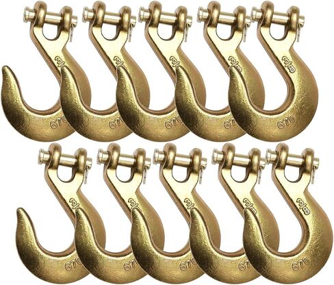 Mytee Products (10 Pack) 3/8" Clevis Slip Hook - 6,600 LBS WLL Heavy Duty Grade 70 Tow Chain Hook for Truck Trailer Tie Down in Saudi Arabia
