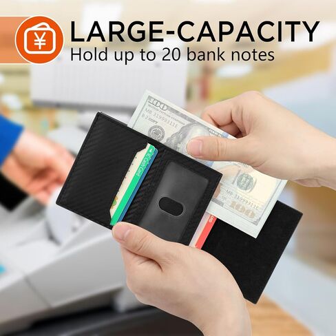 Wallet for Men-RFID Blocking Pop Up Card Holder, Slim Metal Case, Magnetic Closure, 9-14 Card Capacity, ID Window, Cash Slot, Anti-Theft Protection, Minimalist Carbon Fiber Style in Saudi Arabia