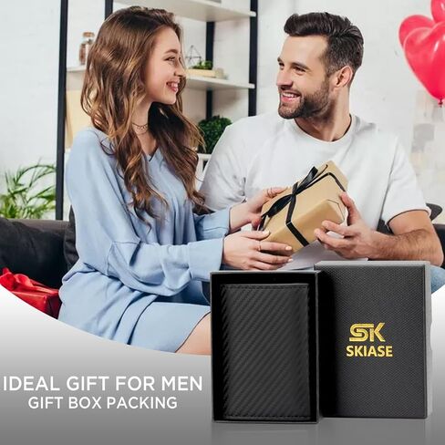 Wallet for Men-RFID Blocking Pop Up Card Holder, Slim Metal Case, Magnetic Closure, 9-14 Card Capacity, ID Window, Cash Slot, Anti-Theft Protection, Minimalist Carbon Fiber Style in Saudi Arabia