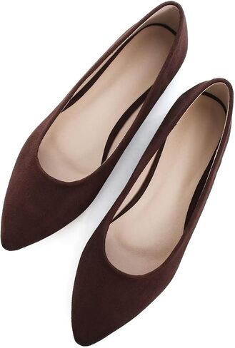 LUXINYU Cute Slip-On Flat Ballet Shoes Soft Suede Solid Classic Pointed Toe Flats Comfortable Dress Shoes in Kuwait