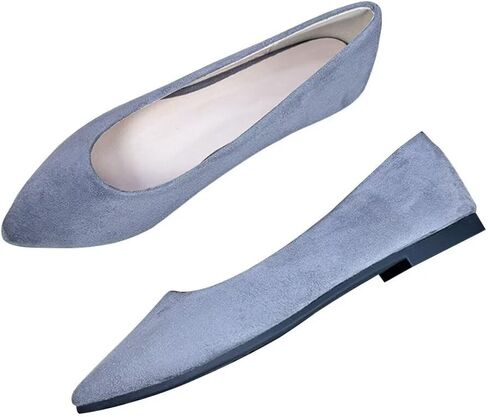 LUXINYU Cute Slip-On Flat Ballet Shoes Soft Suede Solid Classic Pointed Toe Flats Comfortable Dress Shoes in Kuwait