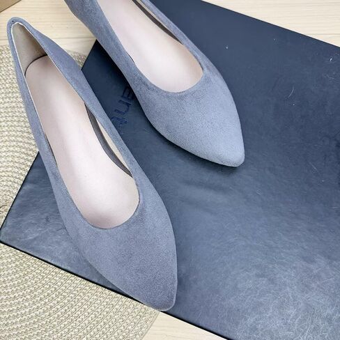 LUXINYU Cute Slip-On Flat Ballet Shoes Soft Suede Solid Classic Pointed Toe Flats Comfortable Dress Shoes in Kuwait