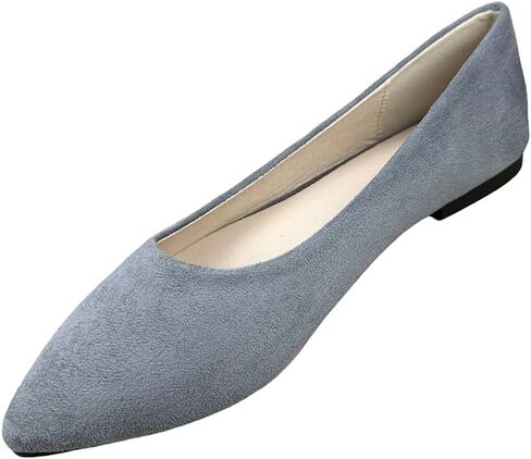 LUXINYU Cute Slip-On Flat Ballet Shoes Soft Suede Solid Classic Pointed Toe Flats Comfortable Dress Shoes in Kuwait