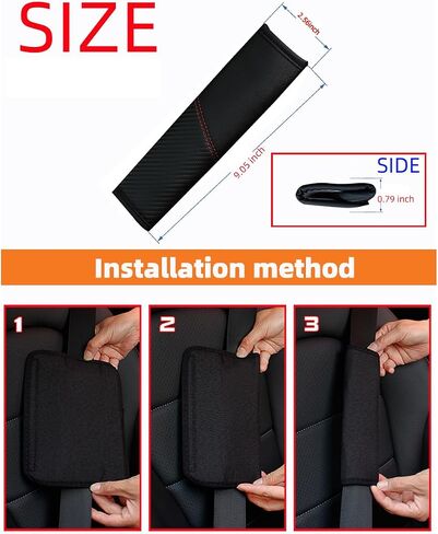 2PCS Car Seat Belt Cover, Carbon Fiber Vehicle Safety Seatbelt Shoulder Strap Protector, Breathable Leather Automotive Interior Harness Pad Accessories, Universal for Most Cars (Blue) in Saudi Arabia