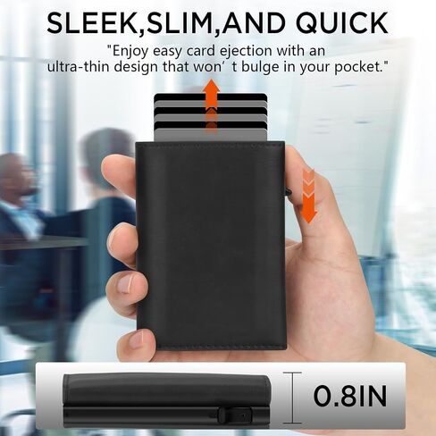 Wallet for Men-RFID Blocking Pop Up Card Holder, Slim Metal Case, Magnetic Closure, 9-14 Card Capacity, ID Window, Cash Slot, Anti-Theft Protection, Minimalist Carbon Fiber Style in Saudi Arabia