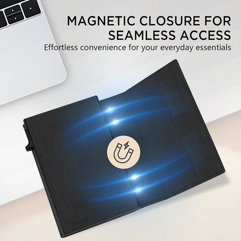 Wallet for Men-RFID Blocking Pop Up Card Holder, Slim Metal Case, Magnetic Closure, 9-14 Card Capacity, ID Window, Cash Slot, Anti-Theft Protection, Minimalist Carbon Fiber Style in Saudi Arabia