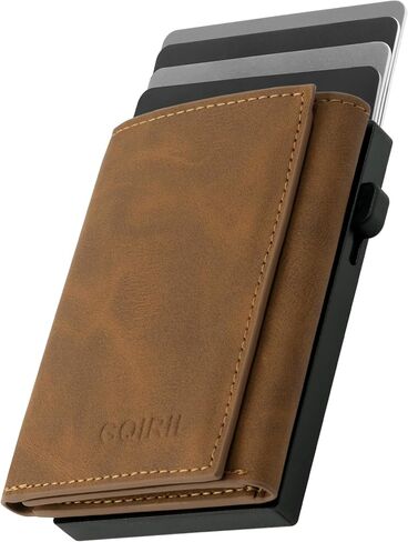 Pop Up Wallet for Men - RFID Blocking Slim Magnetic Wallet with Gift Box, Smart Pop Up Card Holder, Minimalist Case Money Cash Slot, Boyfriend Male Mens Father Husband Festival Gifts (Black) in Saudi Arabia