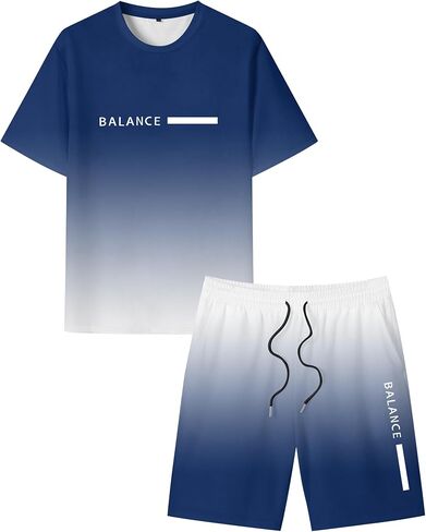 LecGee Men's Graphic 2 Piece Outfits Tropical Short Sleeve T Shirt Tee Hawaiian Shirts Casual Short Sets Tracksuit in Saudi Arabia