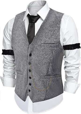 ZeroShop Halloween 1920s Mens Costume Peaky Blinders Roaring 20s Gangster Mobster Outfit in Kuwait