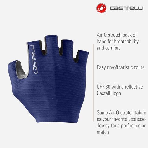 CASTELLI Men’s Espresso Glove, Short-Finger Cycling Gloves with Padding & UPF Protection for Road & Gravel Biking in Kuwait