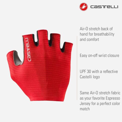 CASTELLI Men’s Espresso Glove, Short-Finger Cycling Gloves with Padding & UPF Protection for Road & Gravel Biking in Kuwait