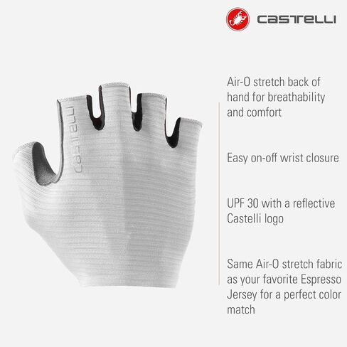 CASTELLI Men’s Espresso Glove, Short-Finger Cycling Gloves with Padding & UPF Protection for Road & Gravel Biking in Kuwait