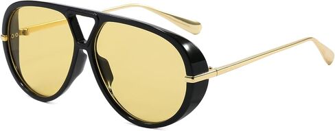 AIEYEZO Oversized Aviator Sunglasses for Women Men Retro Trendy Shield Sun Glasses Big Large Fashion Vintage Shades in Saudi Arabia
