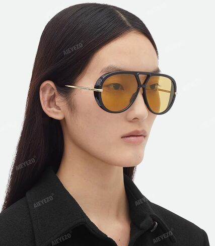 AIEYEZO Oversized Aviator Sunglasses for Women Men Retro Trendy Shield Sun Glasses Big Large Fashion Vintage Shades in Saudi Arabia