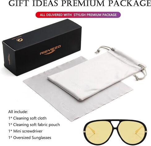AIEYEZO Oversized Aviator Sunglasses for Women Men Retro Trendy Shield Sun Glasses Big Large Fashion Vintage Shades in Saudi Arabia