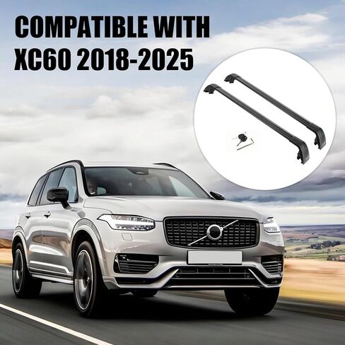 Psler Heavy Duty Roof Racks Cross Bars Compitable with Volvo XC90 2018 2019 2020 2021 2022 2023 2024 2025 with Metal Anti-Theft Lock, Aluminum Roof Rails Crossbars Anti-Theft Non-Corrosion in Saudi Arabia