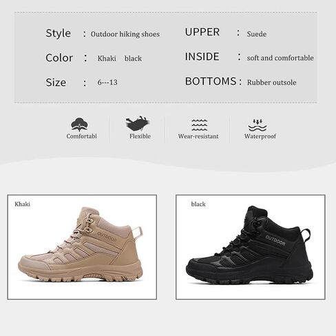 Men'S Breathable And Waterproof Outdoor Hiking Boots Comfortable, Non-Slip And Anti-Collision Toe Cap, Lightweight And Durable Hiking Military Boots Tactical Boots in Saudi Arabia