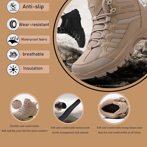 Men'S Breathable And Waterproof Outdoor Hiking Boots Comfortable, Non-Slip And Anti-Collision Toe Cap, Lightweight And Durable Hiking Military Boots Tactical Boots in Saudi Arabia