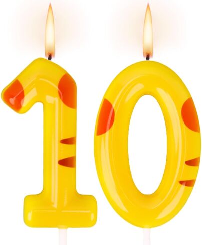 Cartoon Yellow Birthday Candles, Number Candles for Birthday Party Cake Decorations Supplies (Yellow, Number 5) in Saudi Arabia
