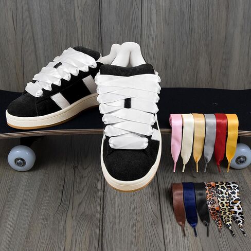 2CM Ribbon Laces for Adidas Samba Shoes Wide Flat Satin Shoelaces Strings for Sneakers in Saudi Arabia