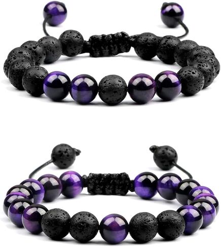 Wrist Beads Braclets for Men,Men Women 8mm Tiger Eye Lava Rock Bracelet Gifts for Men&Women Bracelet Adjustable Bracelet Aromatherapy Essential Oil Diffuser Lava Stone Bracelets for Men in Kuwait