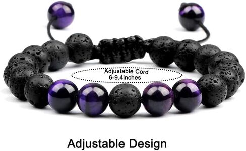 Wrist Beads Braclets for Men,Men Women 8mm Tiger Eye Lava Rock Bracelet Gifts for Men&Women Bracelet Adjustable Bracelet Aromatherapy Essential Oil Diffuser Lava Stone Bracelets for Men in Kuwait