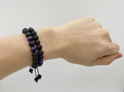 Wrist Beads Braclets for Men,Men Women 8mm Tiger Eye Lava Rock Bracelet Gifts for Men&Women Bracelet Adjustable Bracelet Aromatherapy Essential Oil Diffuser Lava Stone Bracelets for Men in Kuwait