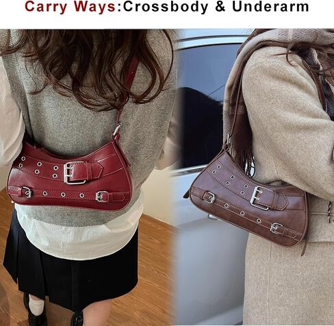 Sanxine Shoulder Bags for Women Small Y2k Purses Punk Shoulder Purse Lightweight Hobo Bag Handbags Trendy Crescent Bags in Saudi Arabia