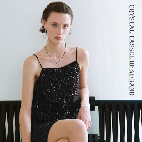 Disco Accessories for Women 70s Disco Costume Jewelry Disco Ball Earrings Necklace Glitter Tinsel Crystal Headband Bracelets in Saudi Arabia