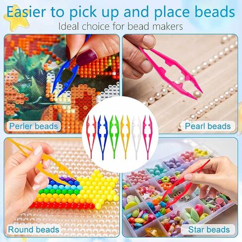 30PCS Plastic Tweezers 5 Assorted Colors Craft Forceps Tools for Handmade DIY Creative Beading Projects Jewelry Making Kids Adult Home Classroom School in Saudi Arabia