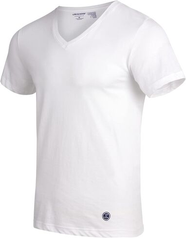 Life Is Good Mens Undershirts - 3 Pack Cotton Cotton Mens Crew Neck & V neck infershirts for Men (الأحجام: S -XL) in Saudi Arabia