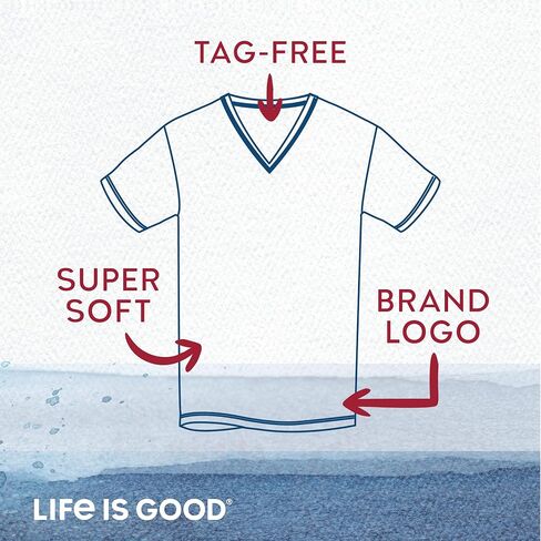 Life Is Good Mens Undershirts - 3 Pack Cotton Cotton Mens Crew Neck & V neck infershirts for Men (الأحجام: S -XL) in Saudi Arabia