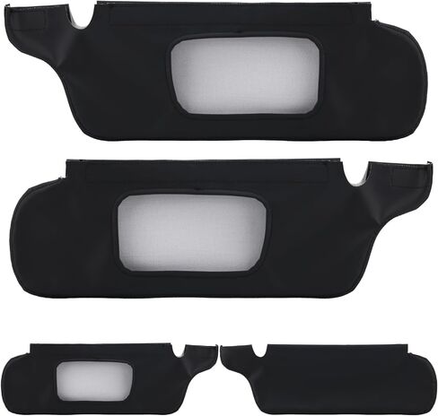 Sun Visor Cover Fit for Ford Mustang 1994-2004, Vinyl Leather Trim Left & Right Sun Visor Replacement Cover Anti-Scratch Car Sunvisor Protector Covering 2PCS (Black Stitch) in Kuwait