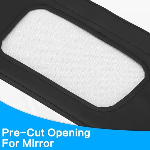 Sun Visor Cover Fit for Ford Mustang 1994-2004, Vinyl Leather Trim Left & Right Sun Visor Replacement Cover Anti-Scratch Car Sunvisor Protector Covering 2PCS (Black Stitch) in Kuwait
