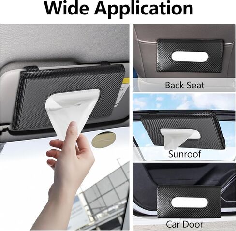 Car Tissue Holder, Auto Sun Visor Napkin Holder Mask Holder, Premium PU Leather Car Tissue Holder Visor Tissue Dispenser, Universal Sun Visor Tissue Box for Most Vehicle (Plaid-Pink) in Kuwait