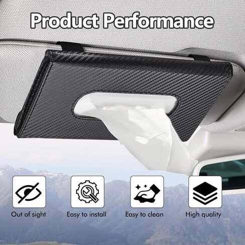 Car Tissue Holder, Auto Sun Visor Napkin Holder Mask Holder, Premium PU Leather Car Tissue Holder Visor Tissue Dispenser, Universal Sun Visor Tissue Box for Most Vehicle (Plaid-Pink) in Kuwait
