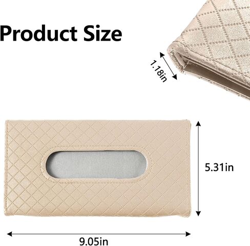 Car Tissue Holder, Auto Sun Visor Napkin Holder Mask Holder, Premium PU Leather Car Tissue Holder Visor Tissue Dispenser, Universal Sun Visor Tissue Box for Most Vehicle (Plaid-Pink) in Kuwait